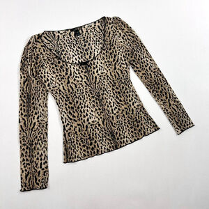 y2k Cavalli brown and black cheetah print long sleeve top